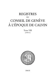 Registres du Conseil de Genève à l'époque de Calvin