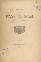 Conférence sur le pays de Siam