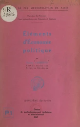 Éléments d'économie politique