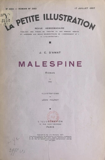 Malespine - Jean-Charles Roman d'Amat - FeniXX réédition numérique