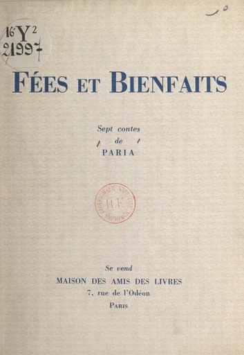 Fées et bienfaits -  Paria - FeniXX réédition numérique