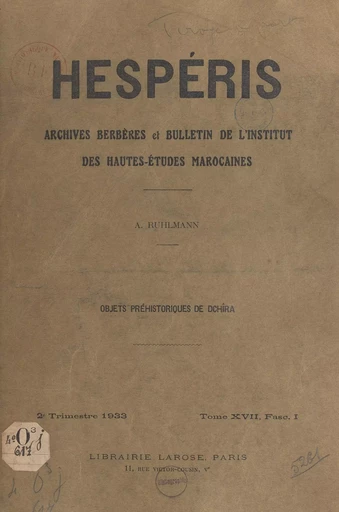 Objets préhistoriques de Dchîra - Armand Ruhlmann - FeniXX réédition numérique