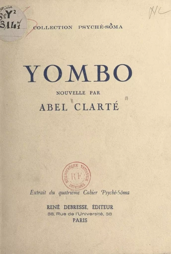 Yombo - Abel Clarté - FeniXX réédition numérique