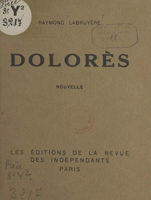 Dolorès - Raymond Labruyère - FeniXX réédition numérique