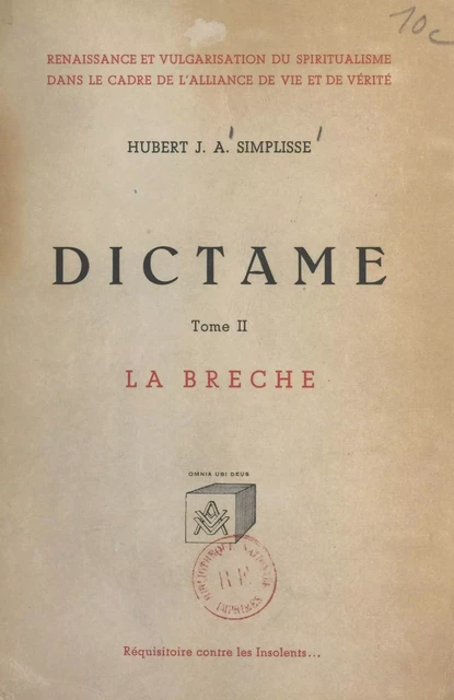 Dictame (2) - Hubert J. A. Simplisse - FeniXX réédition numérique