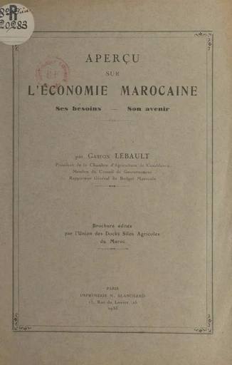 Aperçu sur l'économie marocaine - Gaston Lebault - FeniXX réédition numérique