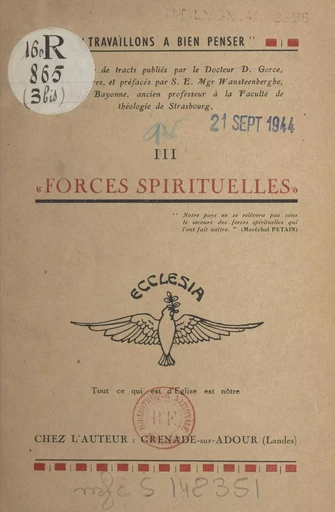 Forces spirituelles - Denys Gorce - FeniXX réédition numérique