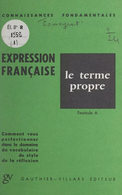 L'expression française - Louis Promeyrat - FeniXX réédition numérique