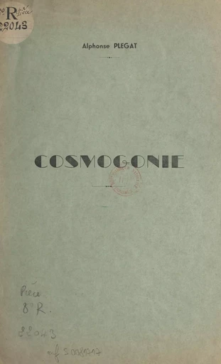 Cosmogonie - Alphonse Plégat - FeniXX réédition numérique