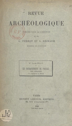 Les soubassements du portail des libraires à la cathédrale de Rouen - Louise Pillion - FeniXX réédition numérique