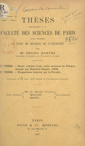 Étude critique d'une carte ancienne de Pologne dressée par Stanislas Staszic (1806) - Regina Danysz - FeniXX réédition numérique