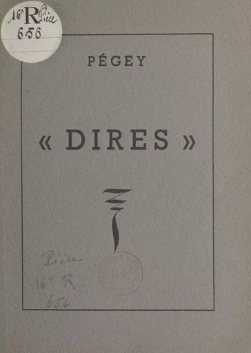 Dires -  Pégey - FeniXX réédition numérique