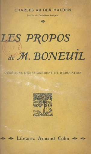 Les propos de M. Boneuil - Charles Ab der Halden - FeniXX réédition numérique