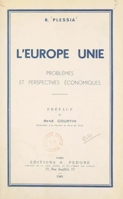 L'Europe unie - Radu Plessia - FeniXX réédition numérique