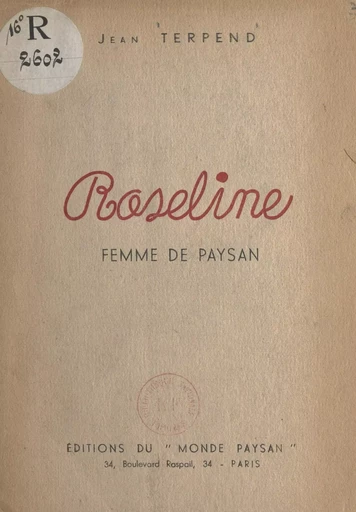 Roseline - Jean Terpend - FeniXX réédition numérique