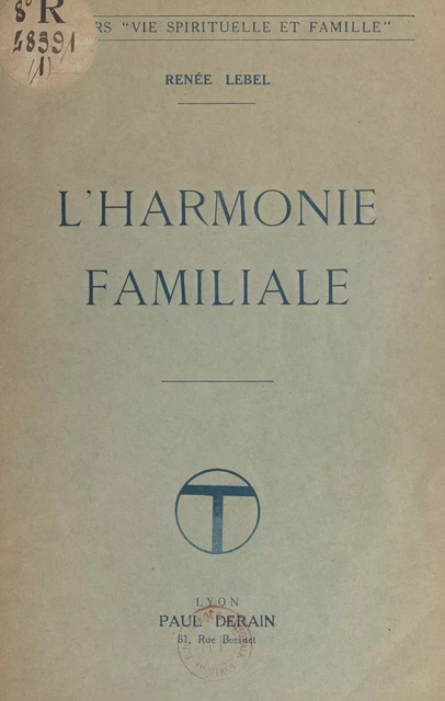 L'harmonie familiale - Renée Lebel - FeniXX réédition numérique