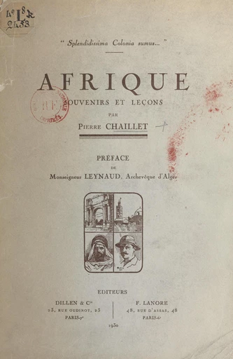 Afrique - Pierre Chaillet - FeniXX réédition numérique