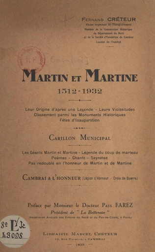 Martin et Martine, 1512-1932 - Fernand Créteur - FeniXX réédition numérique