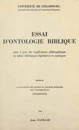 Essai d'ontologie biblique