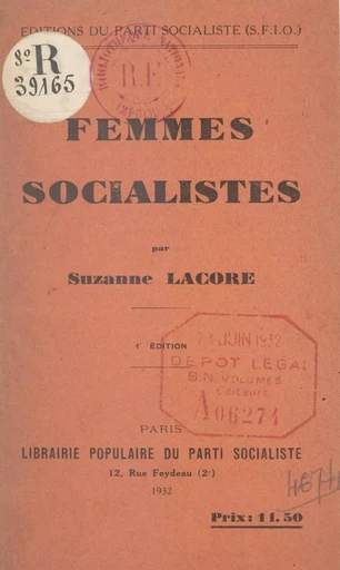 Femmes socialistes - Suzanne Lacore - FeniXX réédition numérique