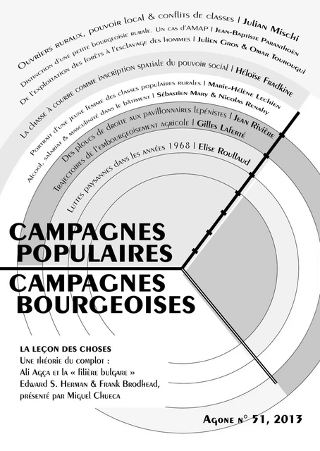 Campagnes populaires, campagnes bourgeoises - Élise Roullaud, Julien Gros, Omar Tourougui, Sébastien Mary, Nicolas Renahy, Gilles Laferté, Jean-Baptiste Paranthoën, Marie-Hélène Lechien, Héloïse Fradkine, Miguel Chueca, Jean Rivière, Edward S. Herman, Frank Brodhead - Agone