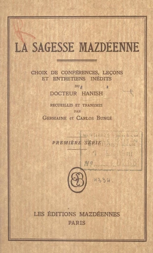 La sagesse mazdéenne - Otoman Zar-Adusht Hanish - FeniXX réédition numérique