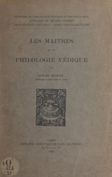 Les maîtres de la philologie védique