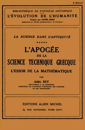 L'Apogée de la science technique grecque