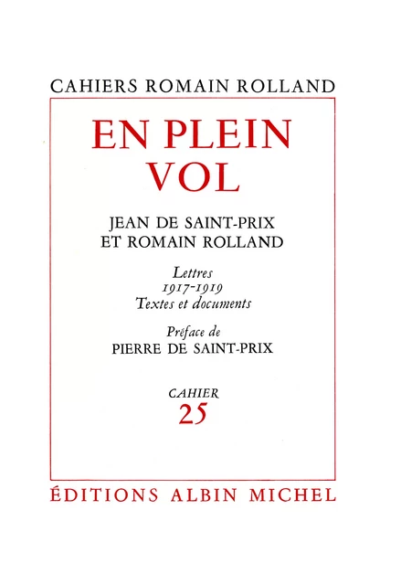 En plein vol - Romain Rolland - Albin Michel