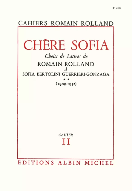 Chère Sofia - tome 2 - Romain Rolland - Albin Michel