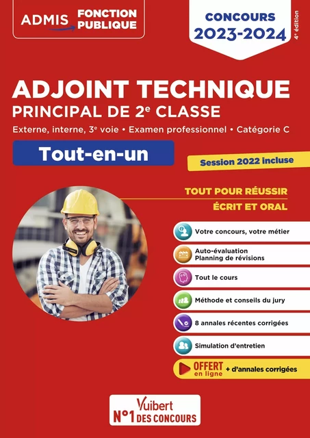 Concours Adjoint technique principal de 2e classe - Catégorie C - Tout-en-un - Annales 2022 incluses - Olivier Bellégo - Vuibert