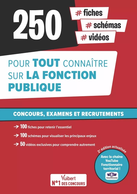 Fonction publique : 250 fiches, schémas et vidéos pour tout connaître sur la fonction publique - Avec la chaîne YouTube Fonctionnaire territorial - Chaîne Youtube Fonctionnaire Territorial, Loïc Goffe, Pierre-Brice Lebrun, Pascal Leprêtre - Vuibert