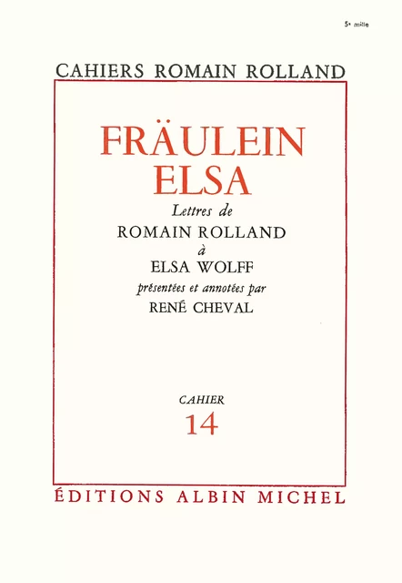 Fraülein Elsa - Romain Rolland - Albin Michel