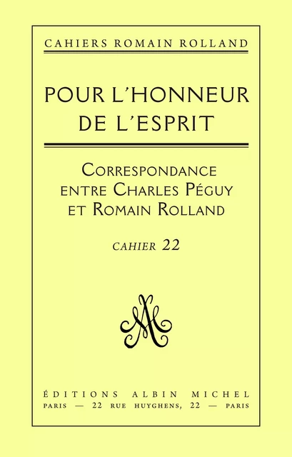 Pour l'honneur de l'esprit - Romain Rolland - Albin Michel