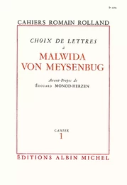 Choix de lettres à Malwida von Meysenbug