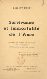 Survivance et immortalité de l'âme