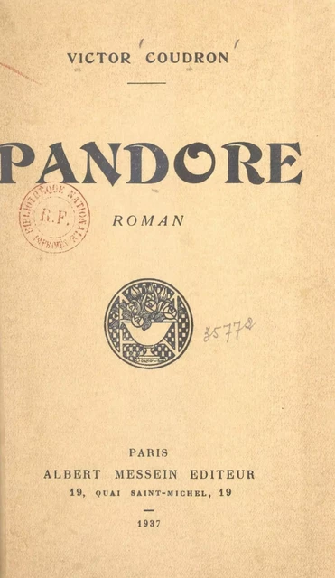 Pandore - Victor Coudron - FeniXX réédition numérique