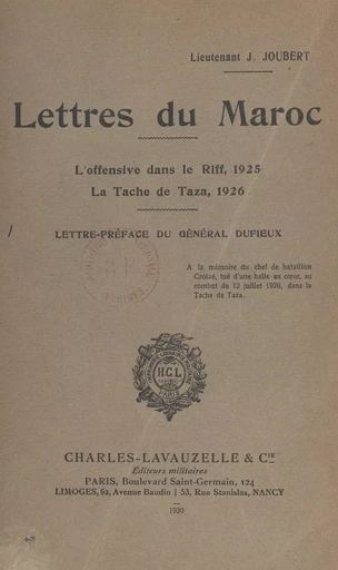 Lettres du Maroc - Jacques Joubert - FeniXX réédition numérique