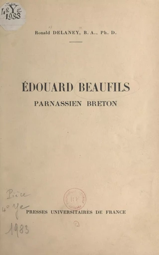 Édouard Beaufils - Ronald Delaney - FeniXX réédition numérique