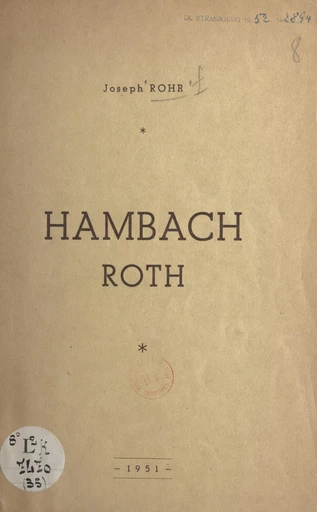 Hambach Roth - Joseph Rohr - FeniXX rédition numérique