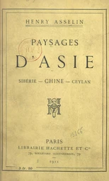 Paysages d'Asie