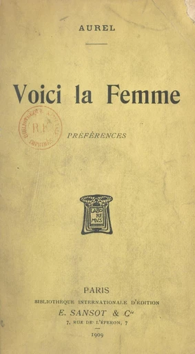 Voici la Femme -  Aurel - FeniXX réédition numérique