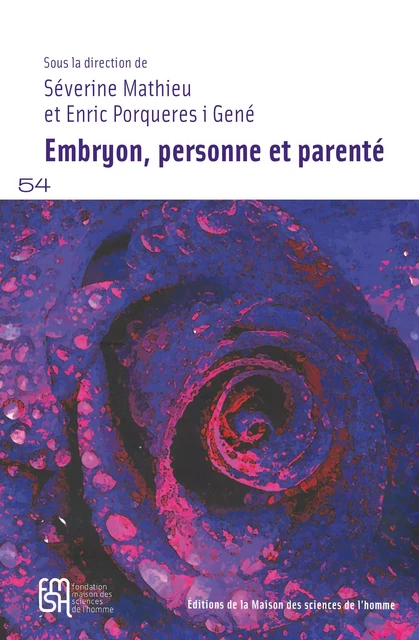 Embryon, personne et parenté -  - Éditions de la Maison des sciences de l’homme