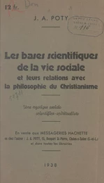 Les bases scientifiques de la vie sociale et leurs relations avec la philosophie du christianisme