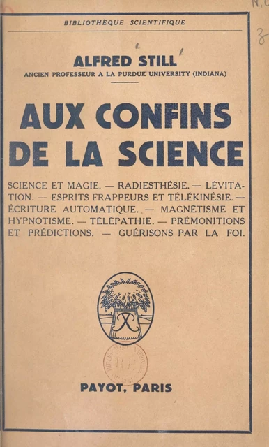 Aux confins de la science - Alfred Still - FeniXX rédition numérique