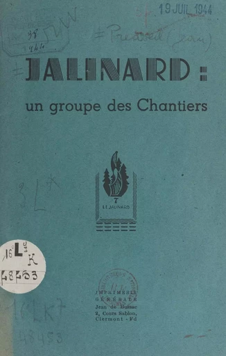 Jalinard : un groupe de chantiers - Jean Predseil - FeniXX réédition numérique