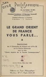 Le Grand Orient de France vous parle