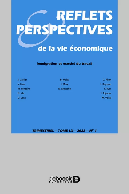 Reflets et perspectives de la vie économique -  Collectif - Revues De Boeck Supérieur