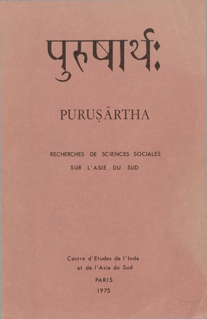 Recherches de sciences sociales sur l’Asie du Sud - Jean-Luc Chambard, Jean-Yves Chailleux, Madeleine Biardeau, Marc Gaborieau, Charles Malamoud - Éditions de l’École des hautes études en sciences sociales