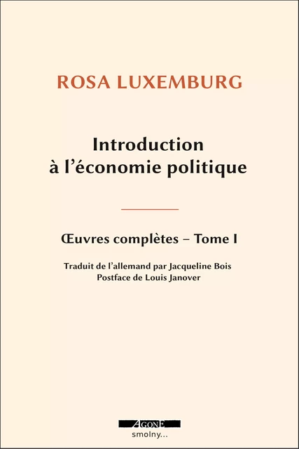 Introduction à l’économie politique - Rosa Luxemburg - Agone